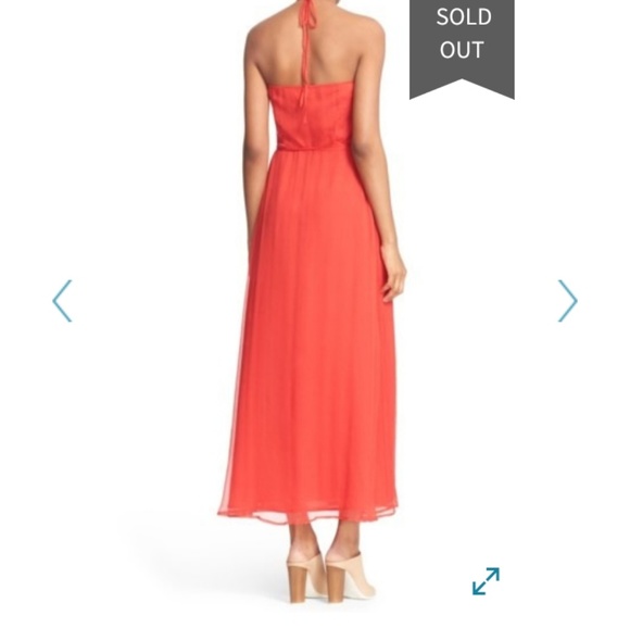 Frame Denim Le Maxi Silk Chiffon Halter Wrap Dress - Picture 2 of 4